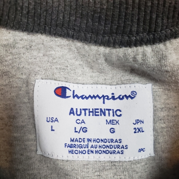 Champion Large Mens Longsleeve Sweatshirt Sweater Pullover Gray - Picture 8 of 10